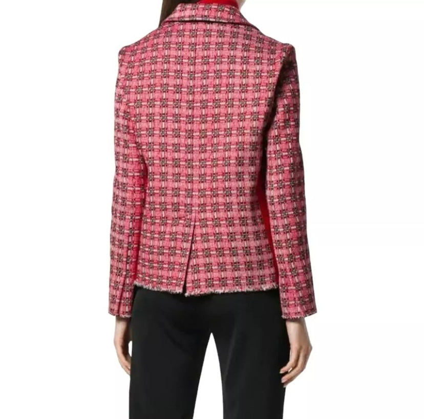 MARNI Plaid Tweed Red Jacket Size It 40