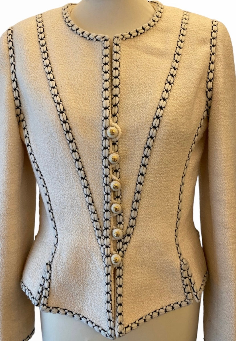 CHANEL Wool Jacket Size Fr 40