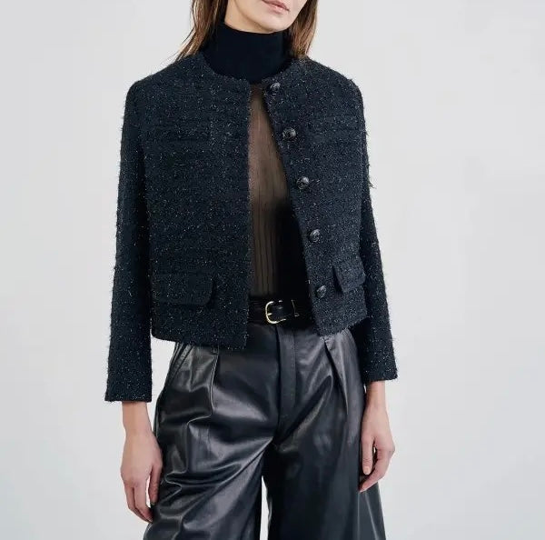 NILI LOTAN Paige Metallic Tweed Jacket Size 4/ S