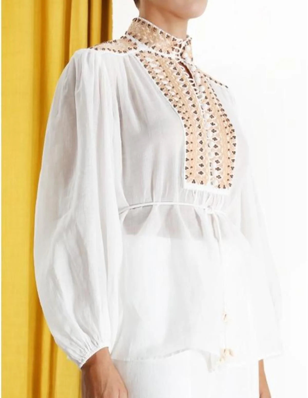 ZIMMERMANN Blouse in White Linen Size 0/S