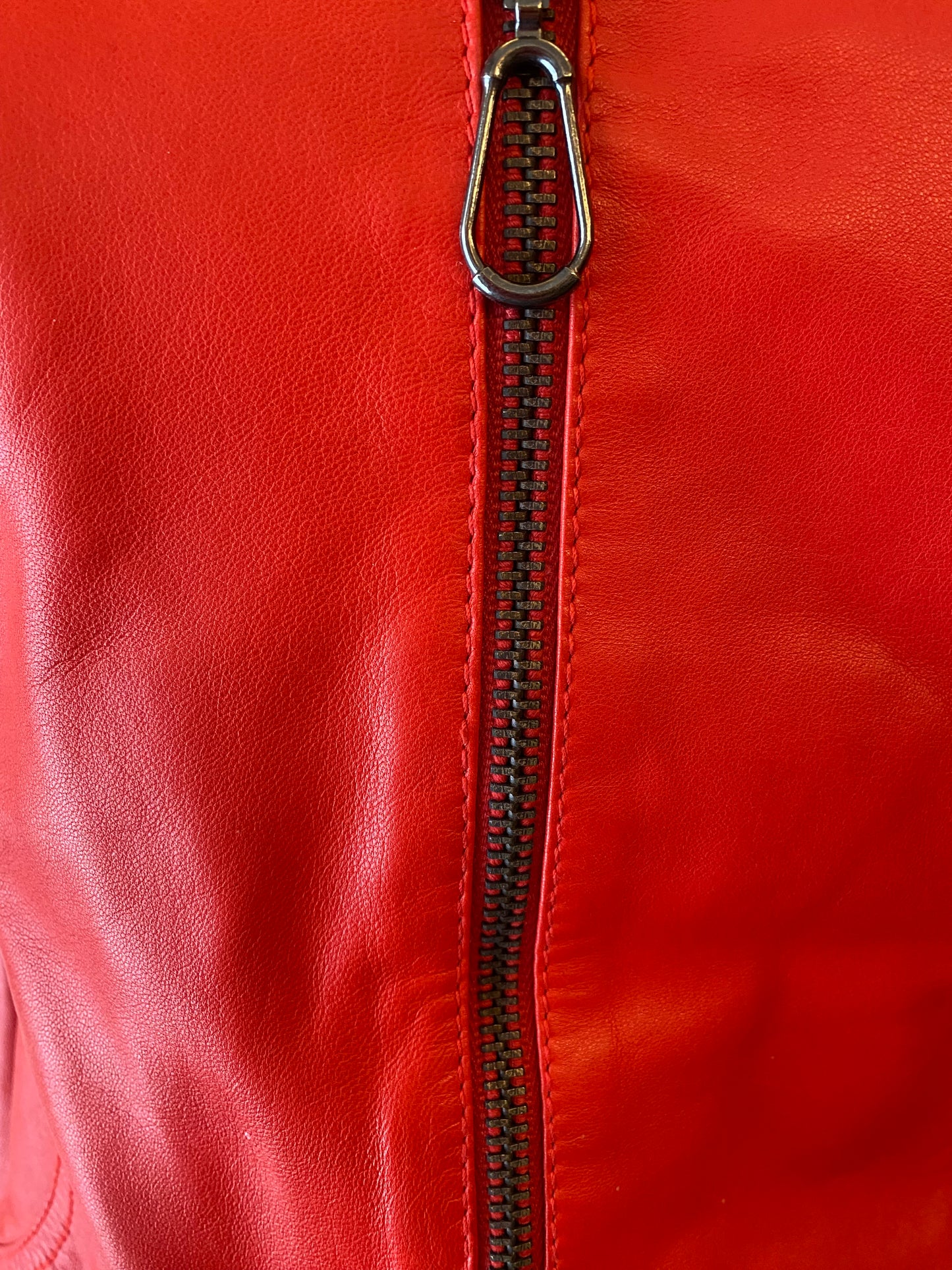 VERSACE Leather Red Dress Size 36