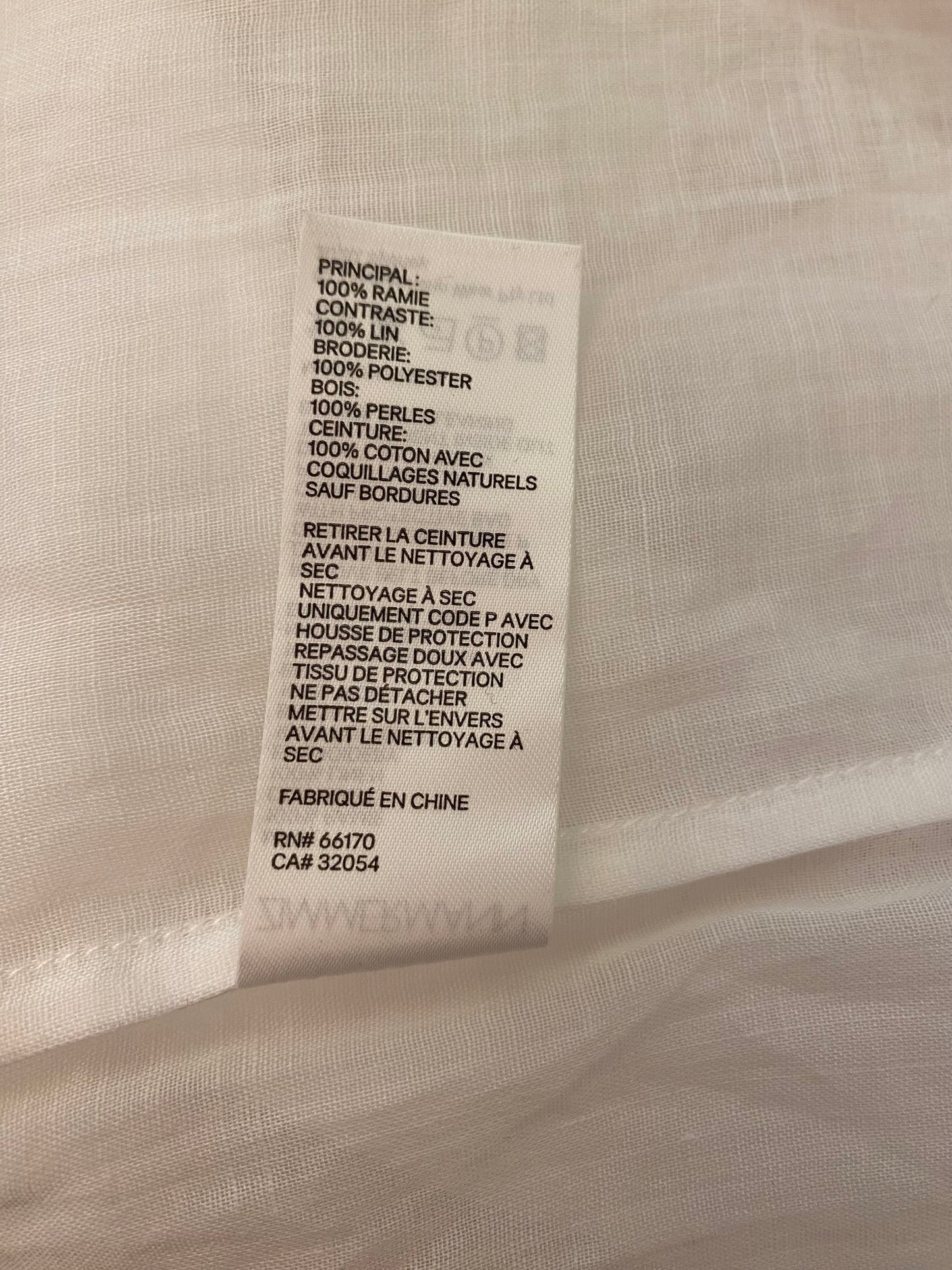 ZIMMERMANN Blouse in White Linen Size 0/S