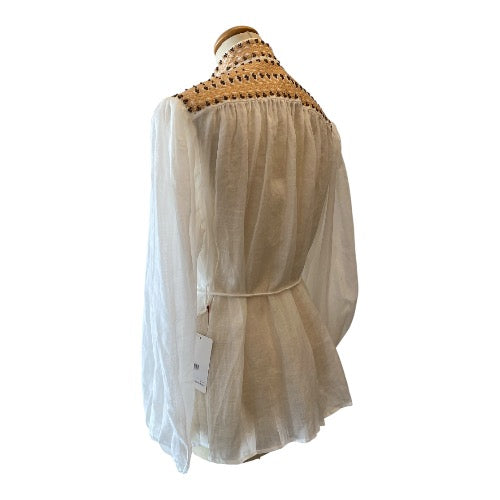 ZIMMERMANN Blouse in White Linen Size 0/S