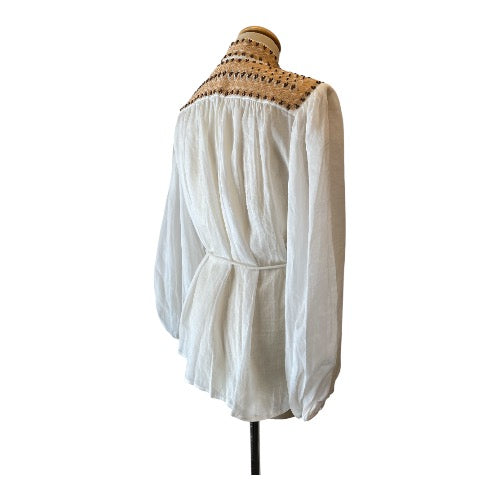 ZIMMERMANN Blouse in White Linen Size 0/S