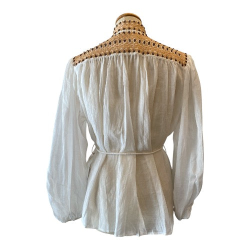 ZIMMERMANN Blouse in White Linen Size 0/S