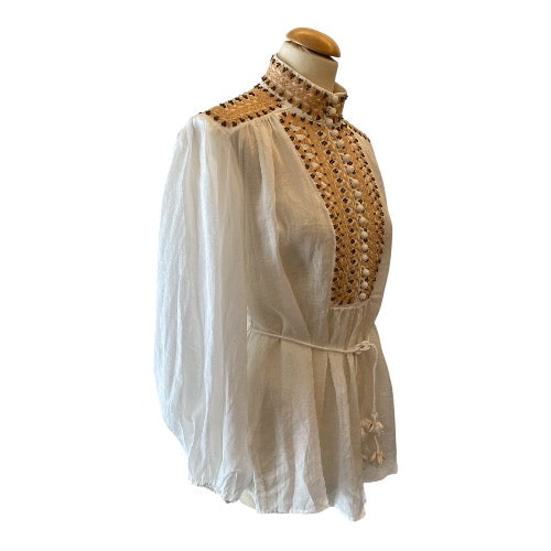 ZIMMERMANN Blouse in White Linen Size 0/S