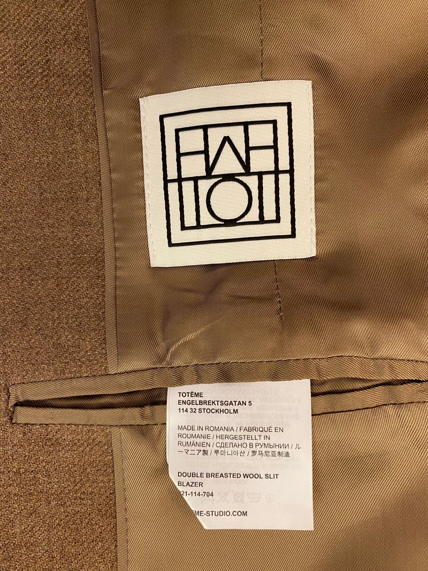 TOTÊME Double Breasted Wool Blazer Size 38