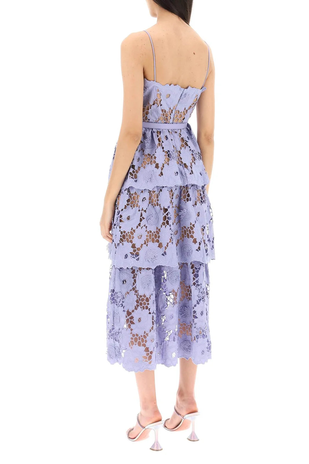 SELF-PORTRAIT 3D Lace Midi Dress Size UK 14
