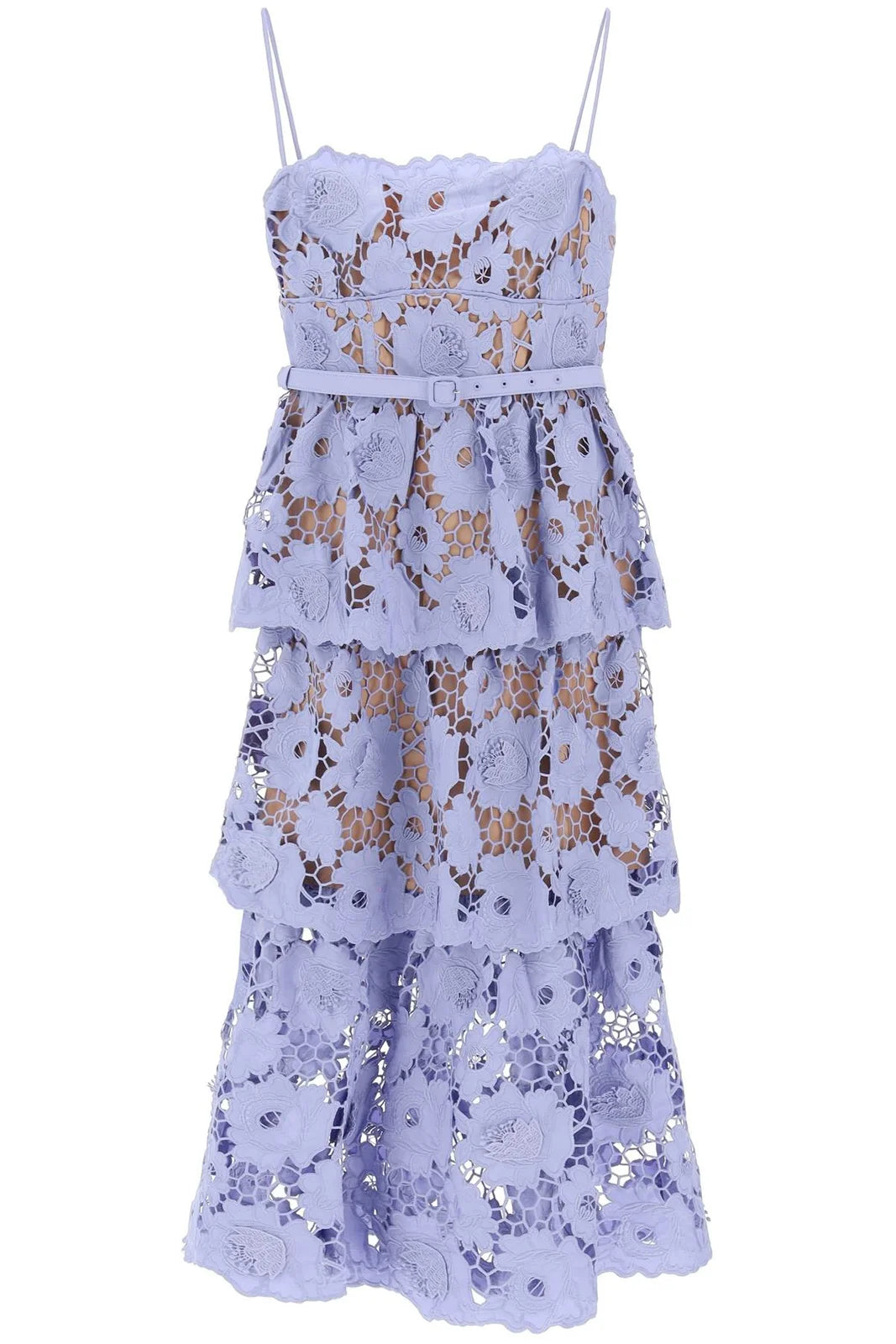 SELF-PORTRAIT 3D Lace Midi Dress Size UK 14