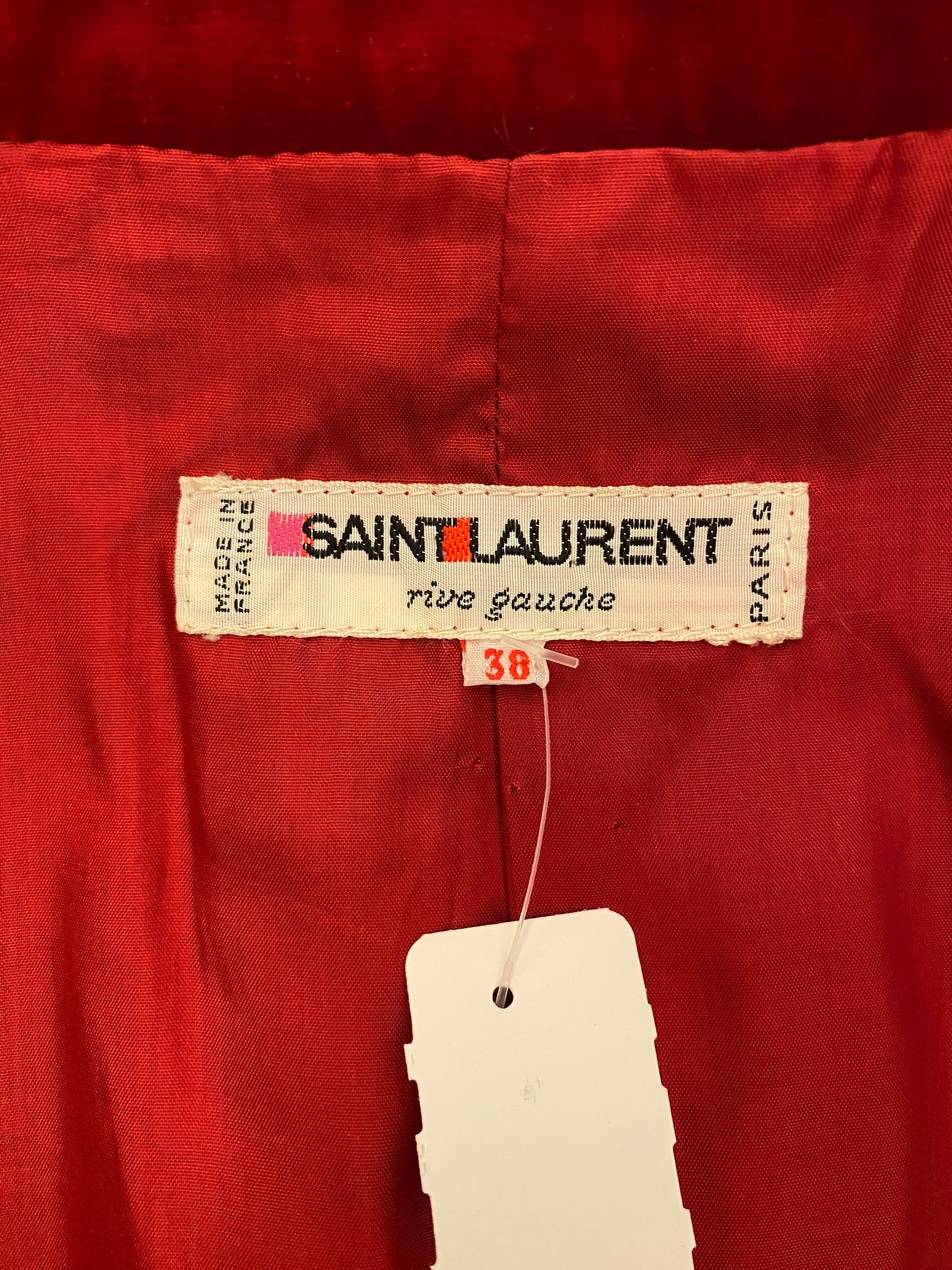 SAINT LAURENT Red Velvet Blazer Size Fr 38