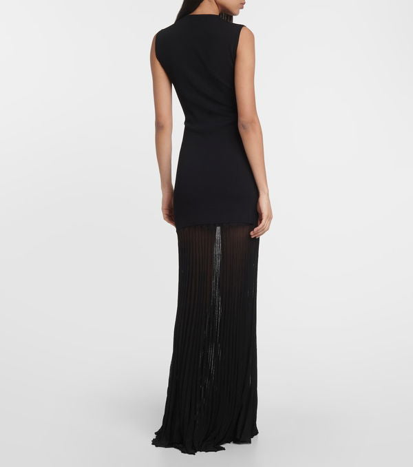 TOTÊME Plissé-Knitted Evening Maxi Dress Size S