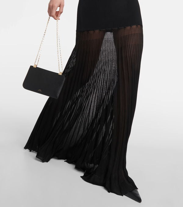 TOTÊME Plissé-Knitted Evening Maxi Dress Size S