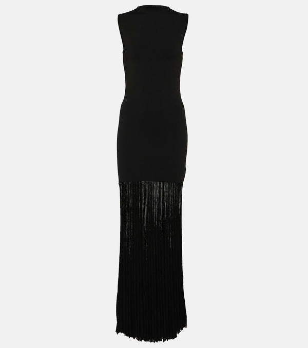 TOTÊME Plissé-Knitted Evening Maxi Dress Size S