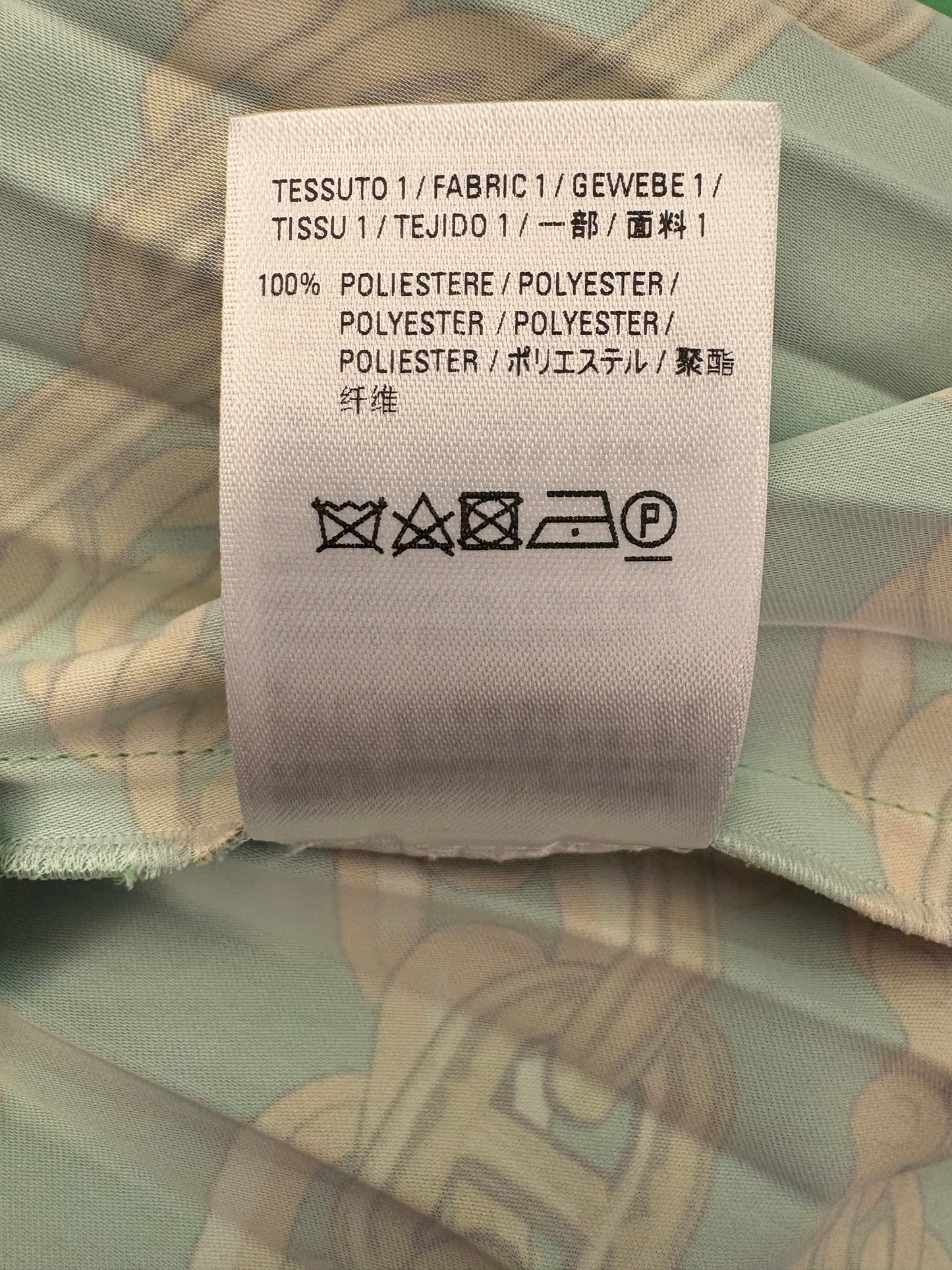 BALENCIAGA Asymmetric Pleated Printed Crepe Skirt Size IT 40