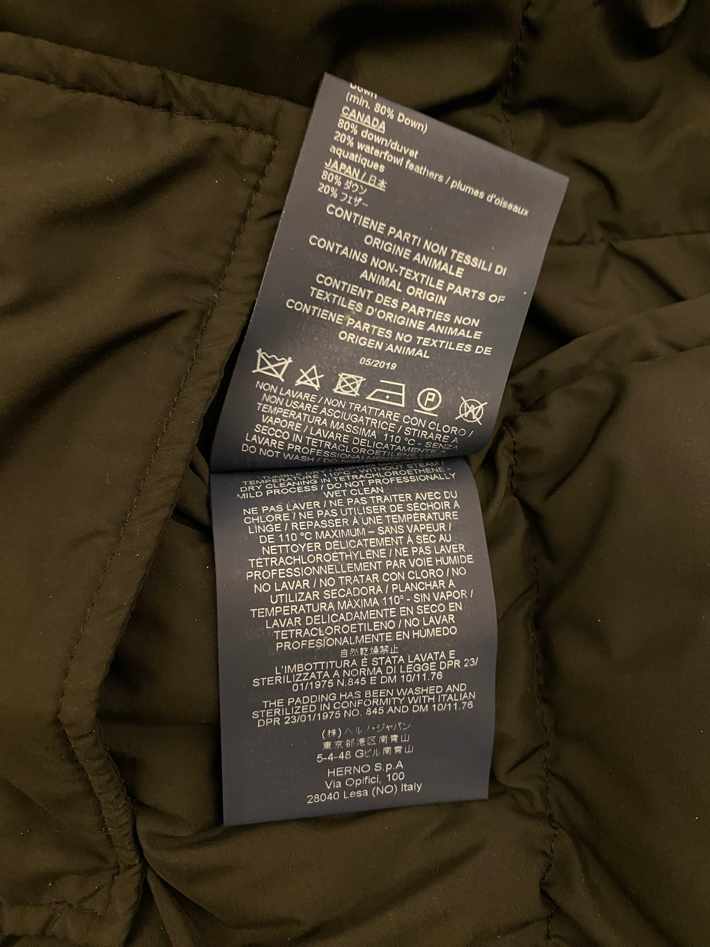 HERNO Down Jacket with Hood Size It 40