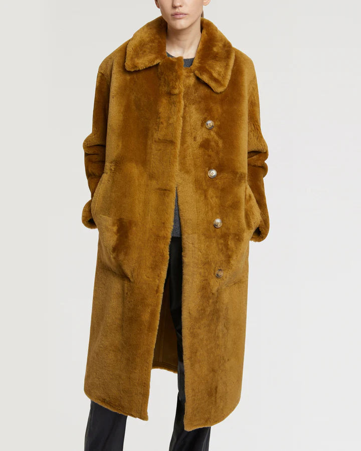 YVES SALOMON Agneau Real Lamb Coat Size 36