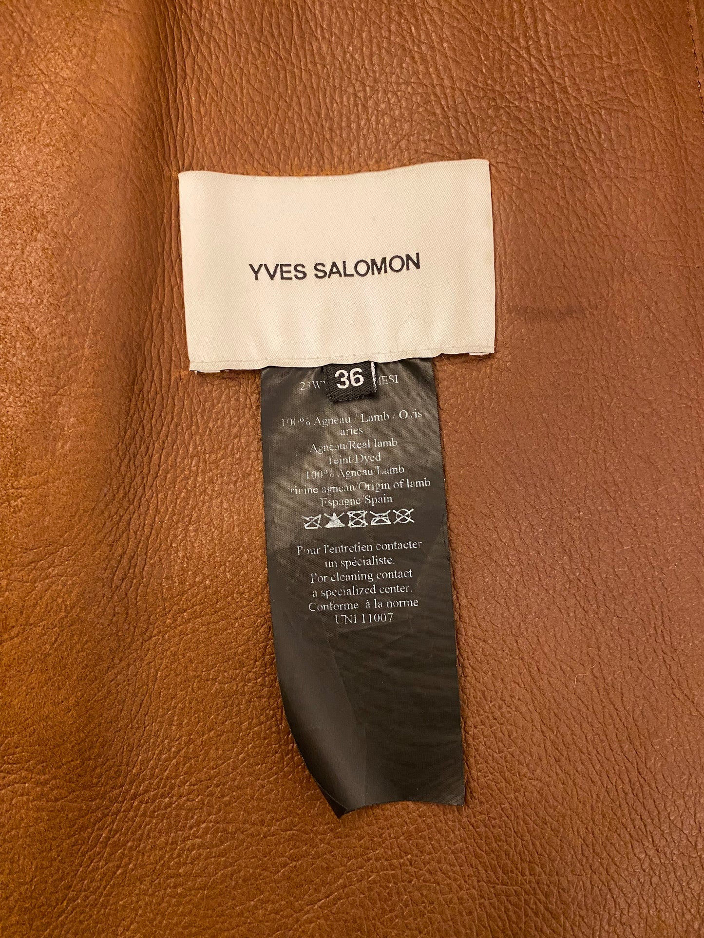 YVES SALOMON Agneau Real Lamb Coat Size 36