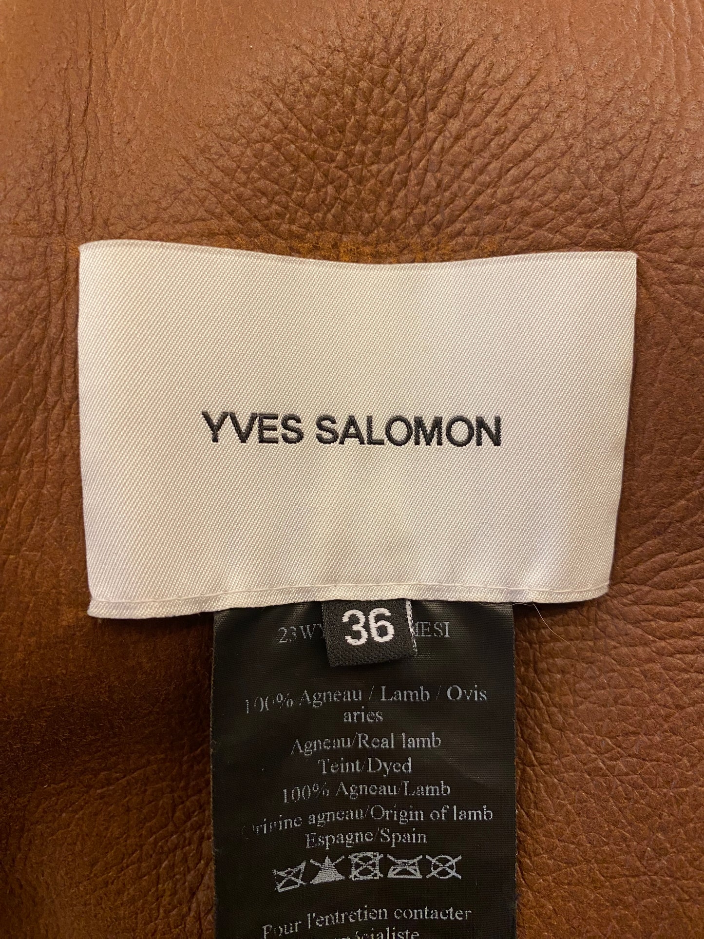 YVES SALOMON Agneau Real Lamb Coat Size 36