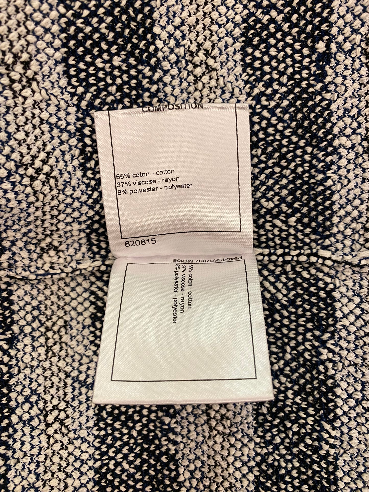 CHANEL White & Blue Knit Sweater Size 38