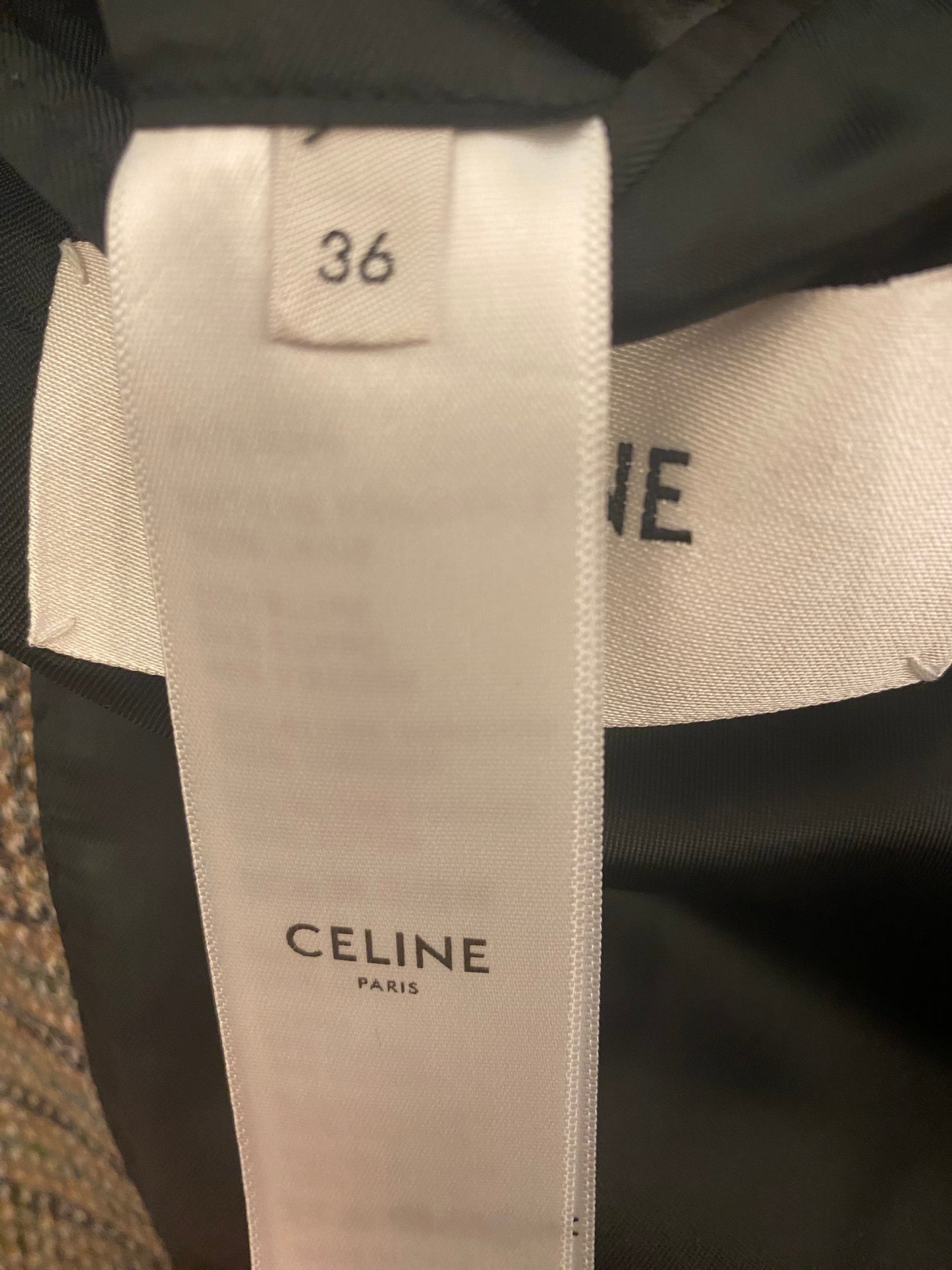 CÉLINE Check Wool Blazer Size 36