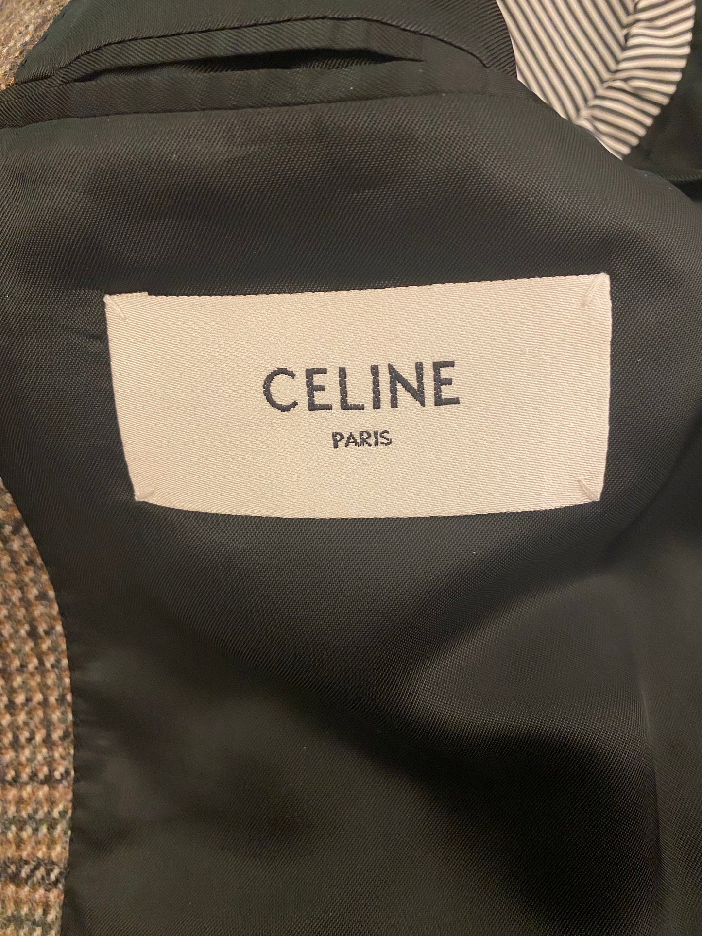 CÉLINE Check Wool Blazer Size 36