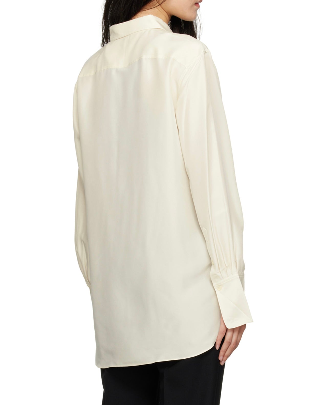 TOTÊME Off-White Pleated Silk Shirt Size 38