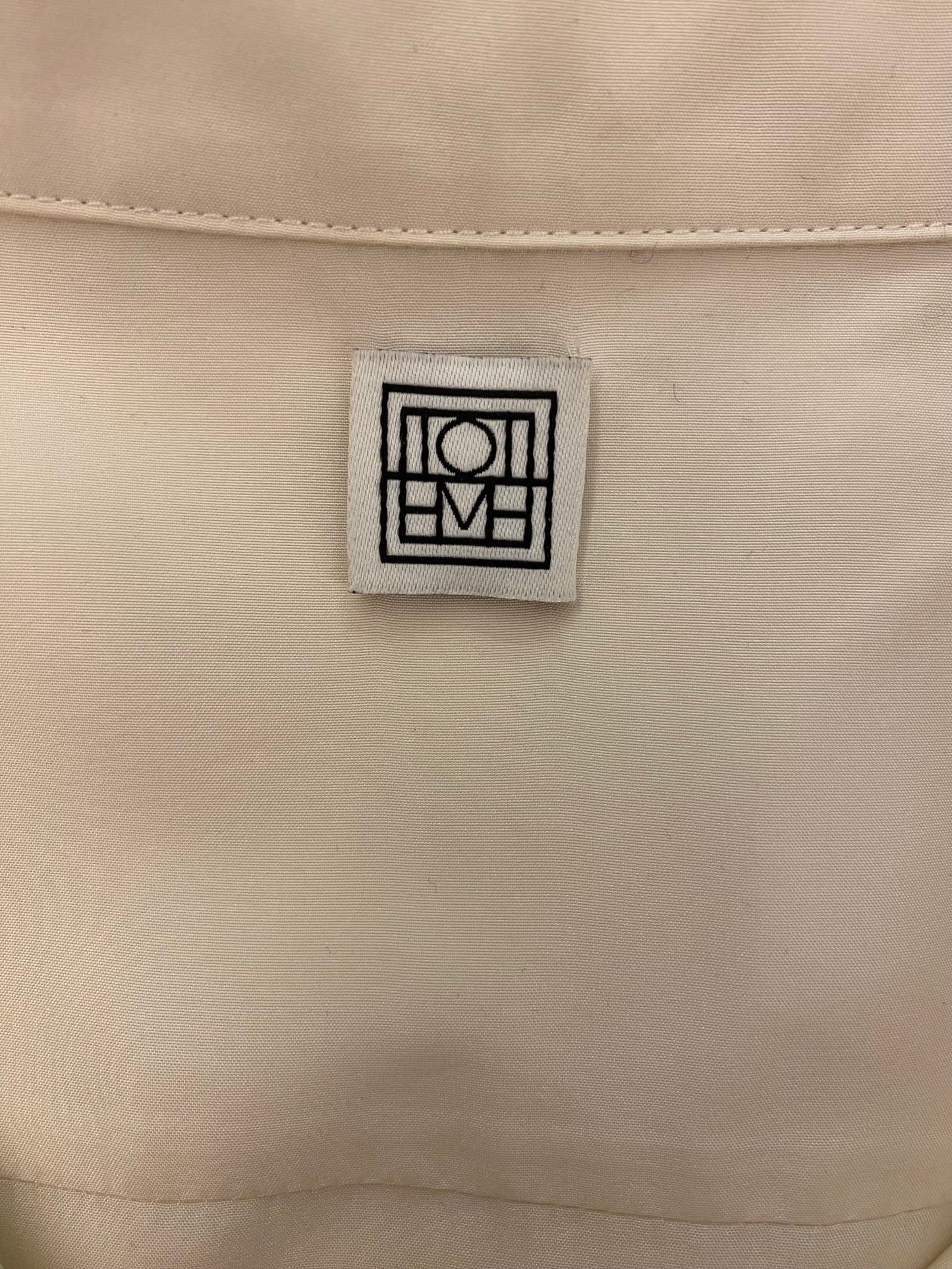 TOTÊME Off-White Pleated Silk Shirt Size 38