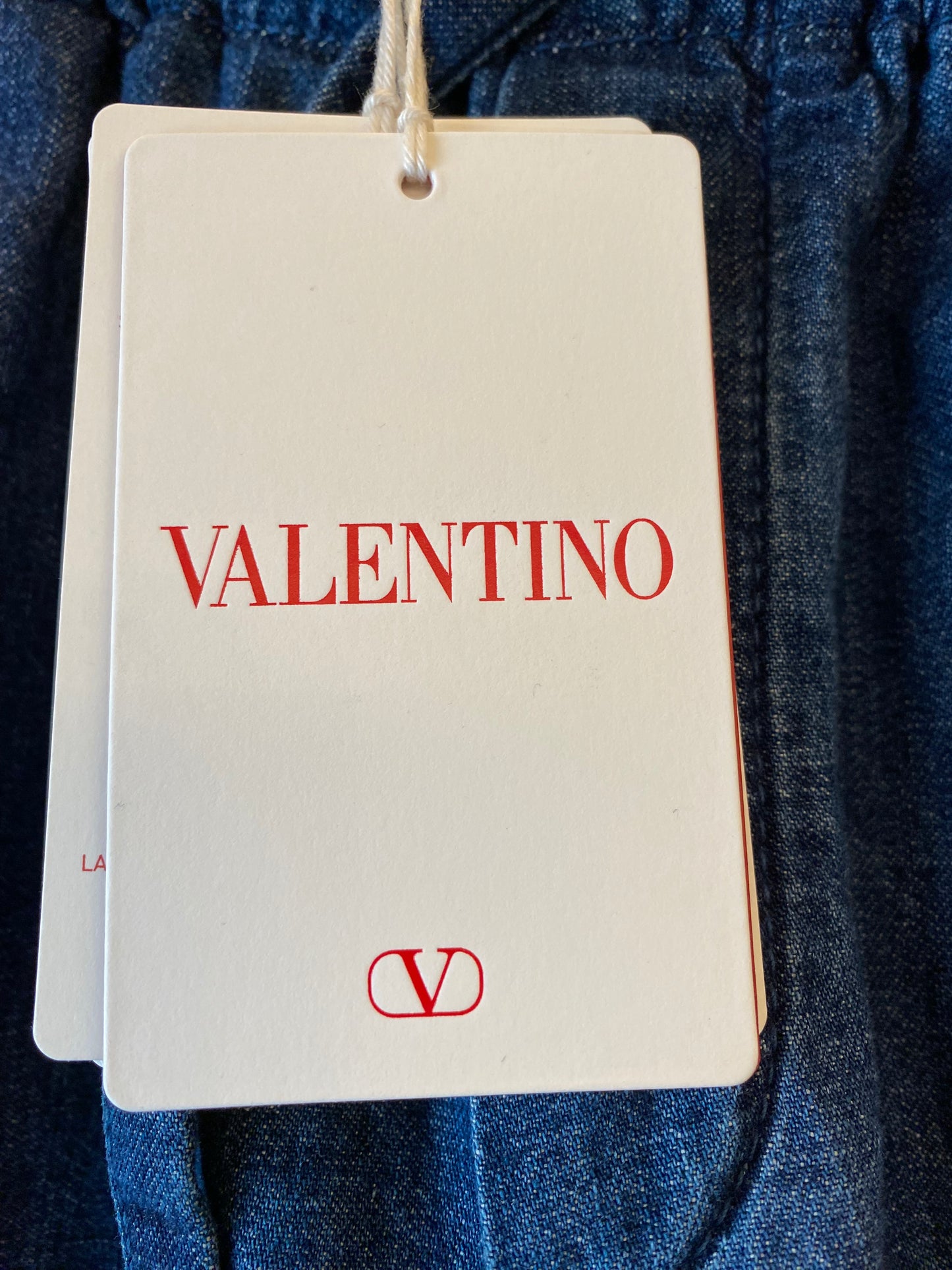 VALENTINO V-Logo Denim Shorts Size IT 40