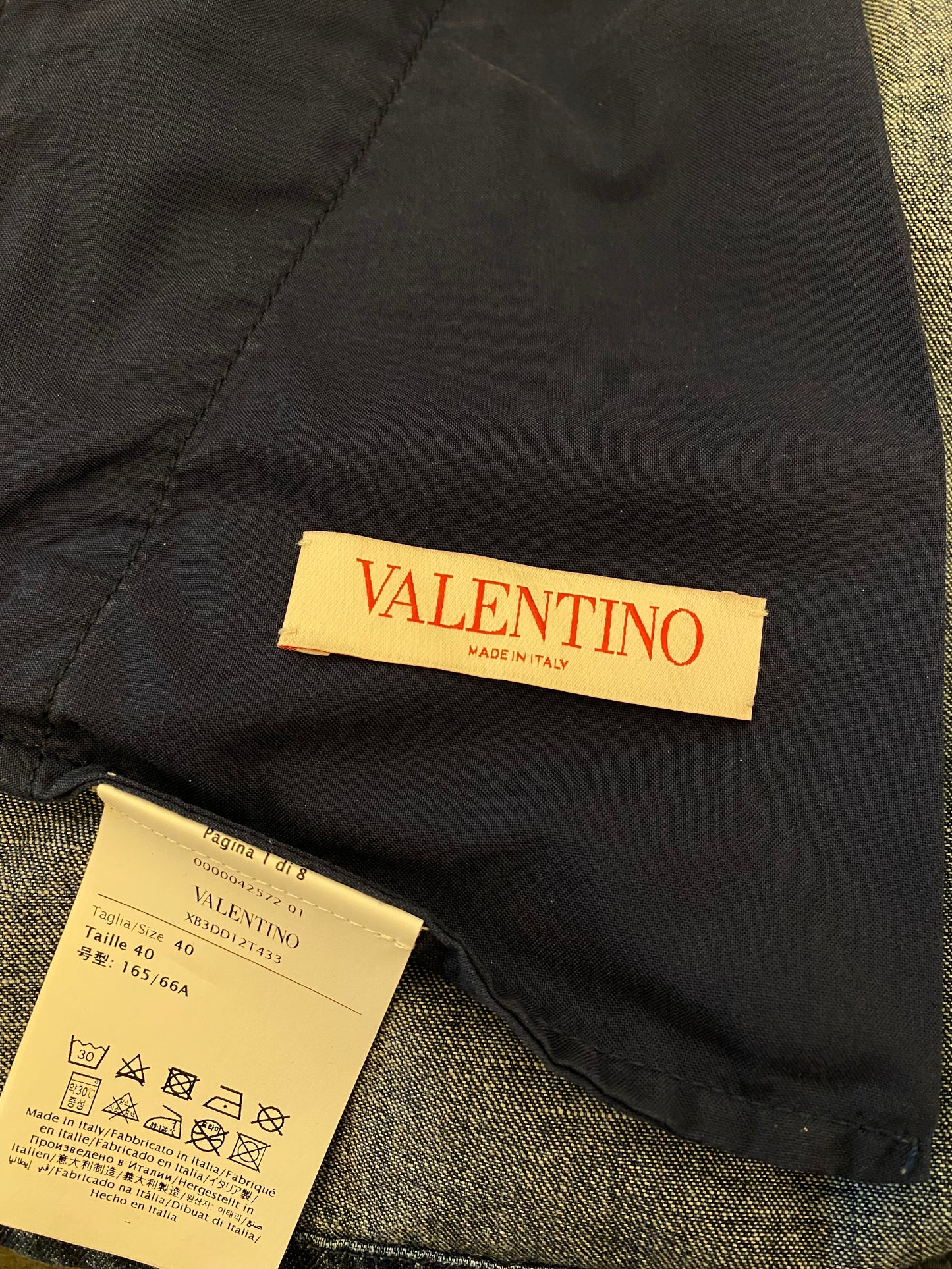 VALENTINO V-Logo Denim Shorts Size IT 40