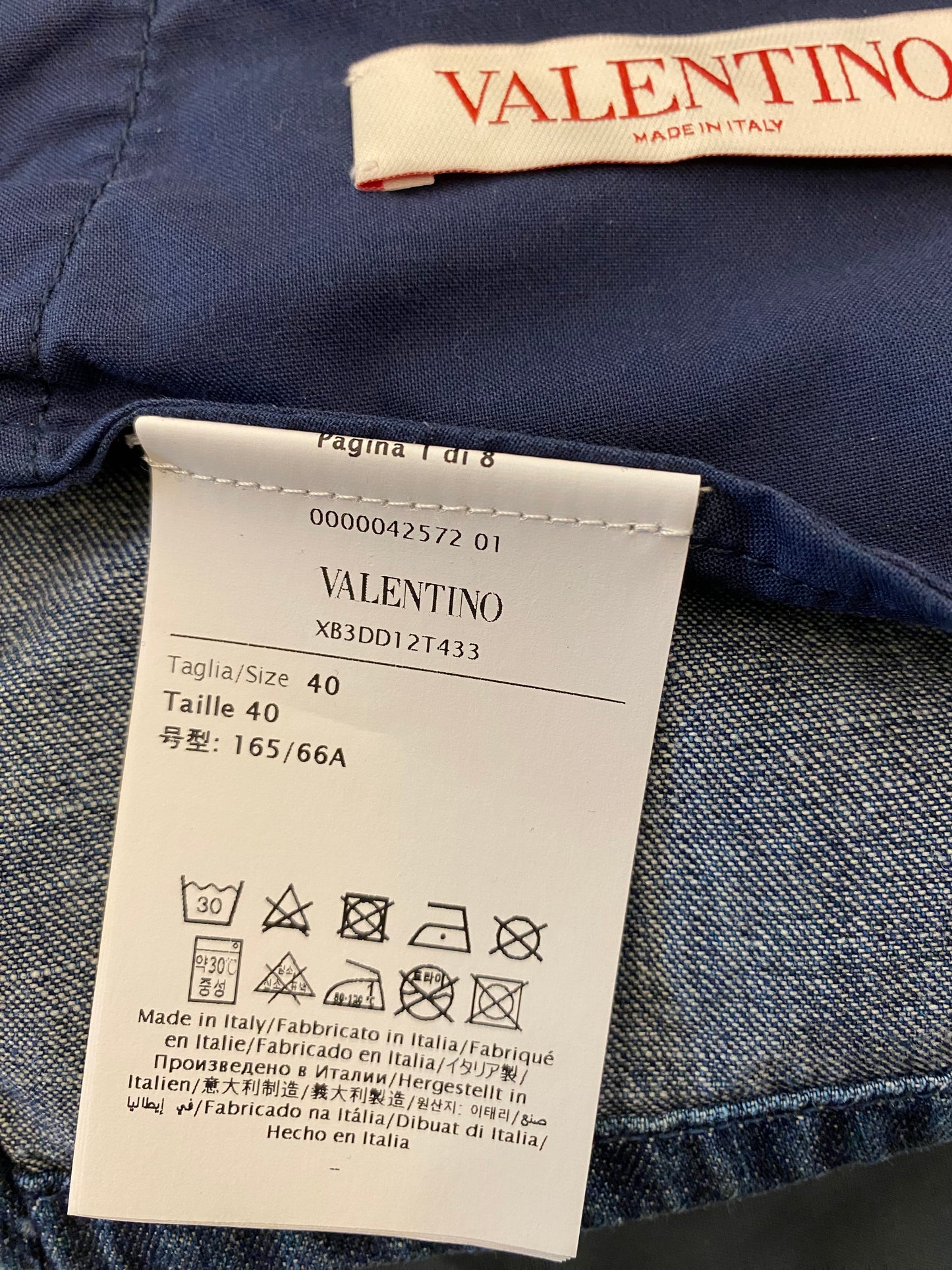 VALENTINO V-Logo Denim Shorts Size IT 40