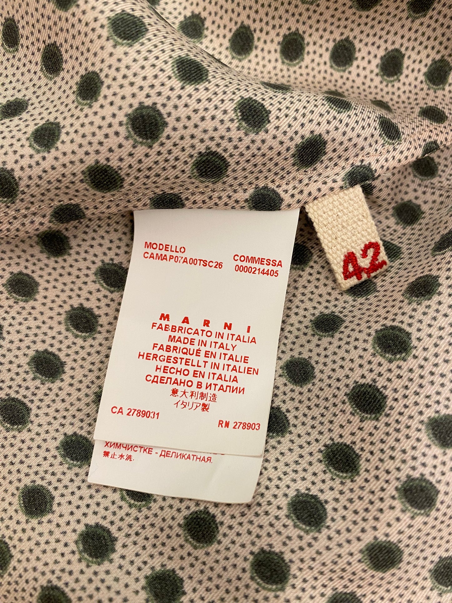 MARNI Silk Polka Dot Print Blouse Size IT 42