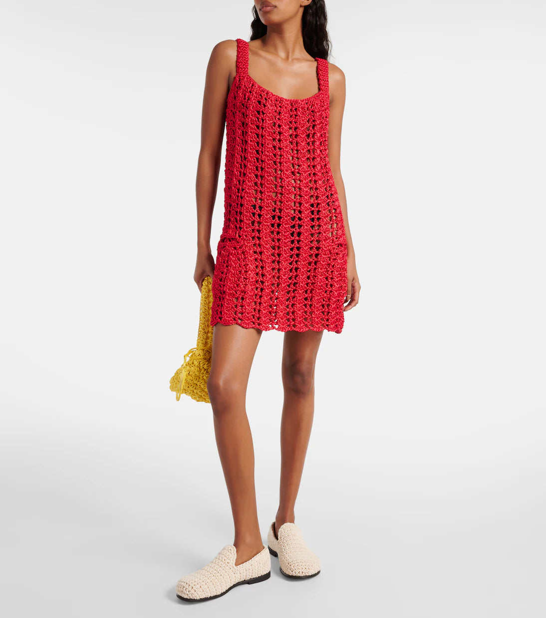 JW ANDERSON Red Crochet Mini Dress Size S