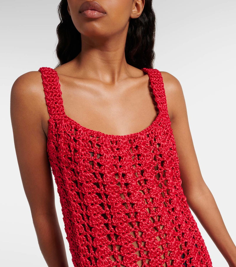JW ANDERSON Red Crochet Mini Dress Size S