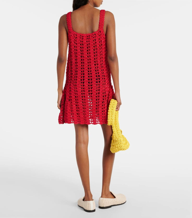 JW ANDERSON Red Crochet Mini Dress Size S