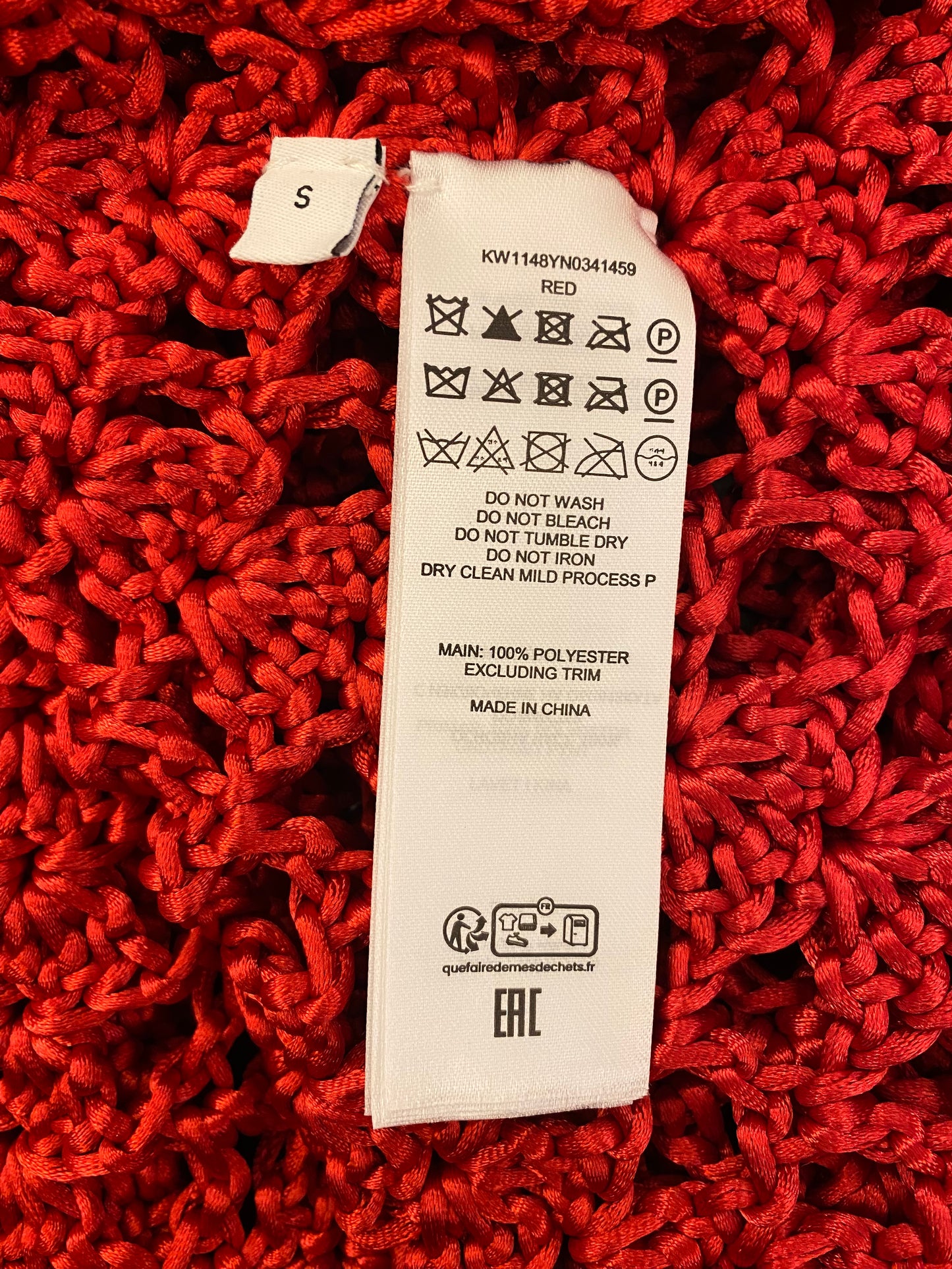 JW ANDERSON Red Crochet Mini Dress Size S