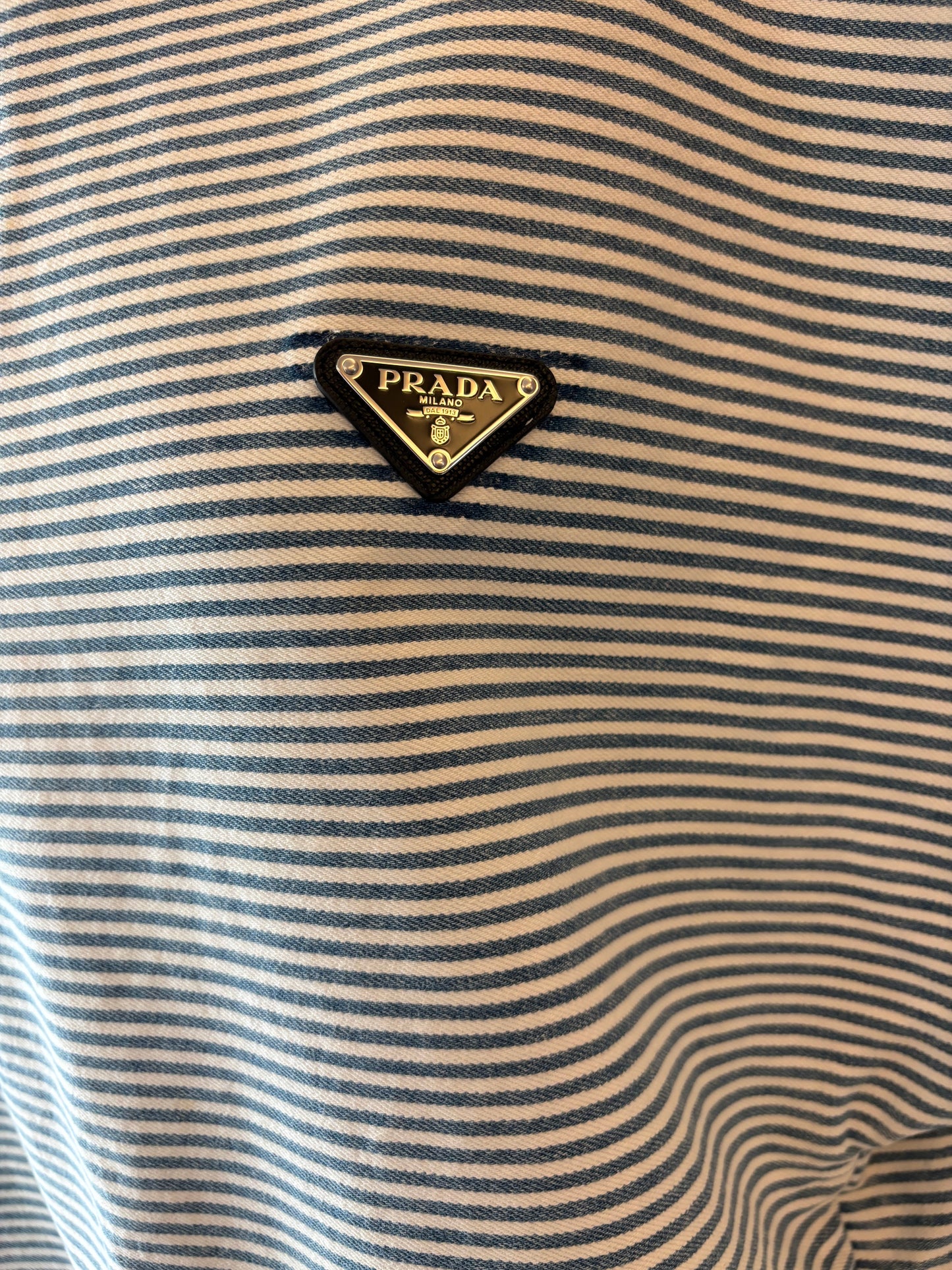 PRADA Striped Cotton Mini Dress Size IT 40