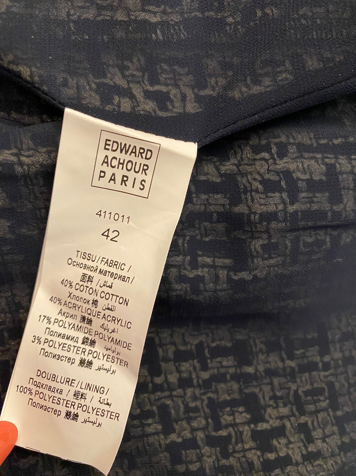 EDWARD ACHOUR Tweed Jacket Size Fr 42