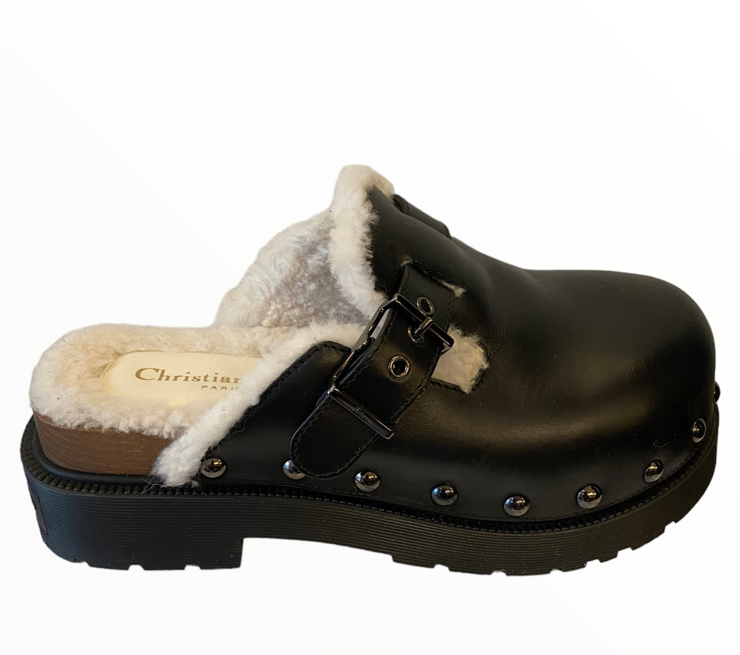 CHRISTIAN DIOR Diorquake Leather Clog Size 39