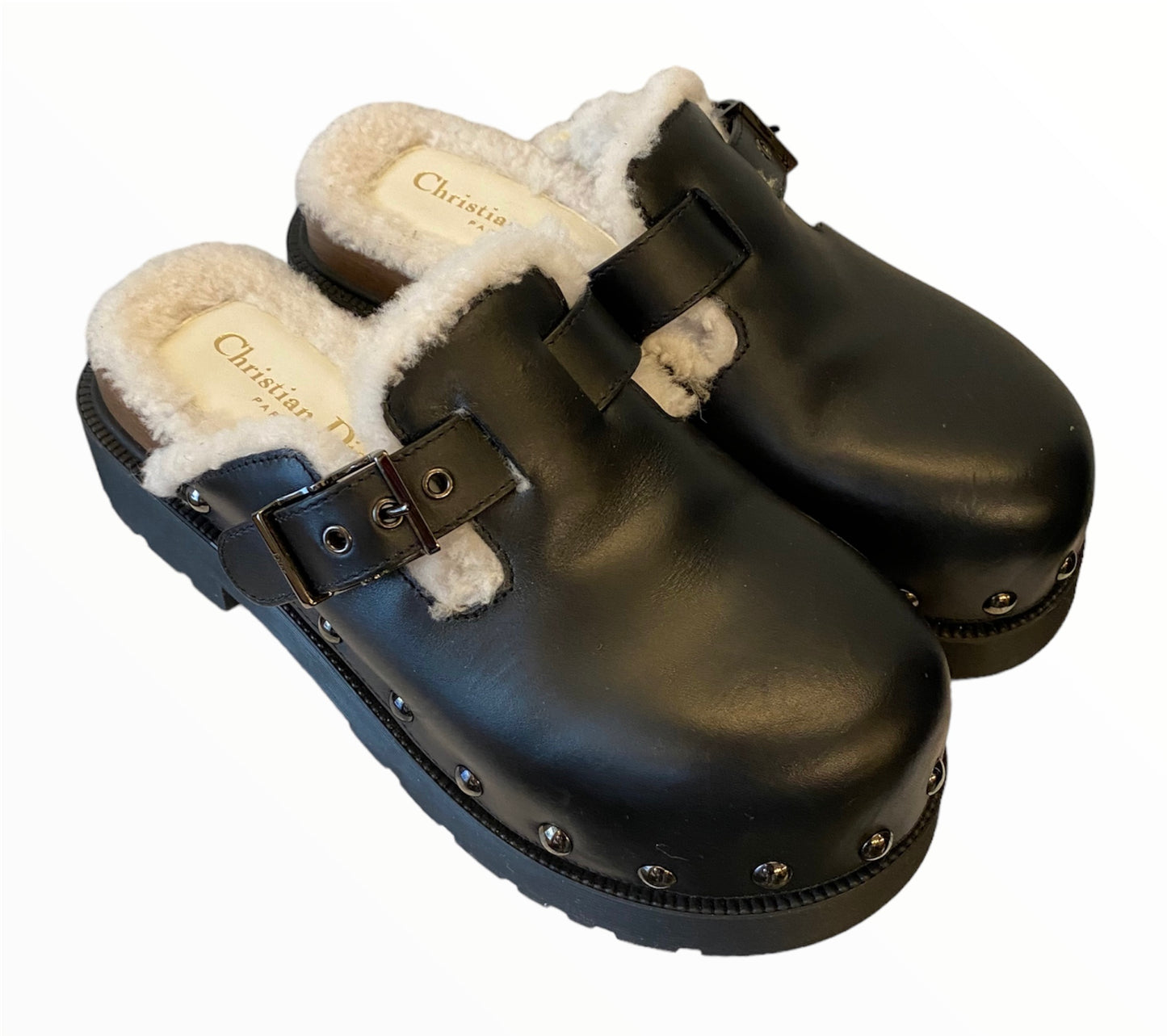 CHRISTIAN DIOR Diorquake Leather Clog Size 39