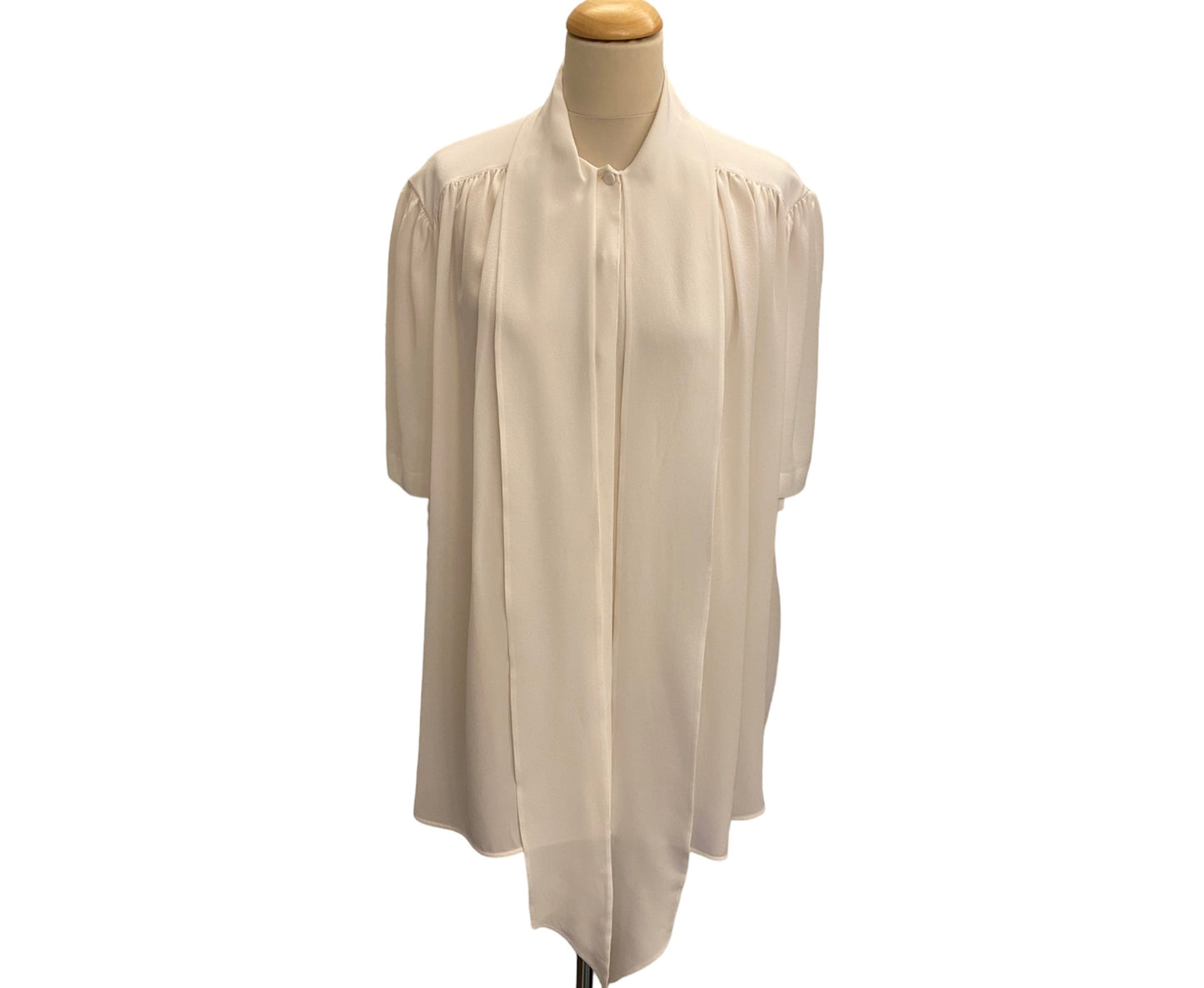 BALENCIAGA Tie-neck Silk Blouse Size 38