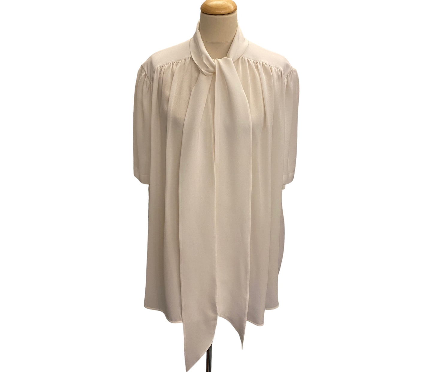 BALENCIAGA Tie-neck Silk Blouse Size 38