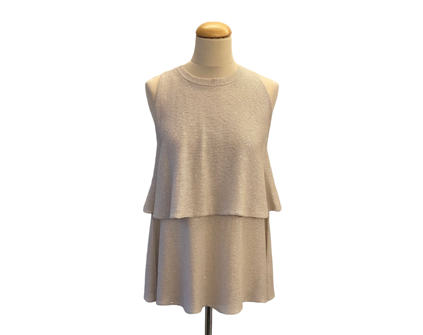 BRUNELLO CUCINELLI Linen Sequined Top Size L