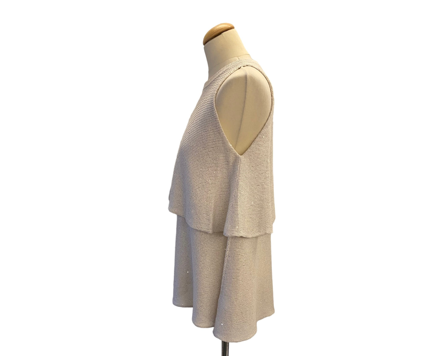 BRUNELLO CUCINELLI Linen Sequined Top Size L