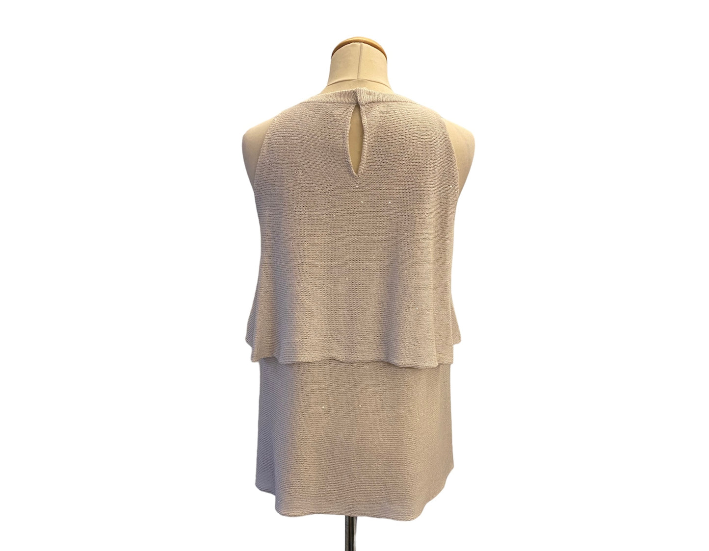 BRUNELLO CUCINELLI Linen Sequined Top Size L