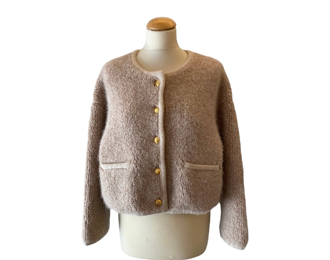 CÉLINE Cardigan Jacket in Alpaca Wool Size M