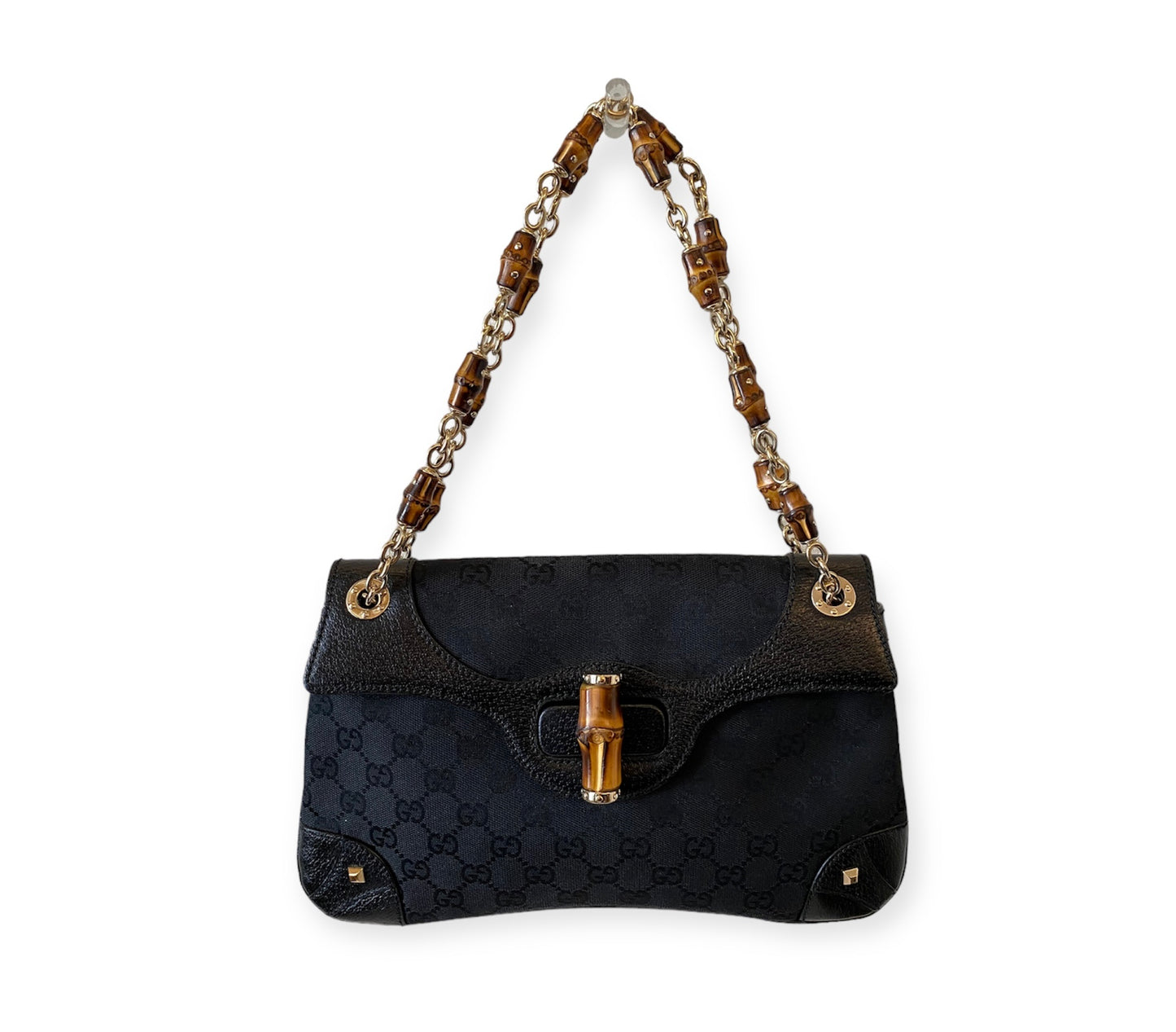 GUCCI Black Bamboo Chain Bag