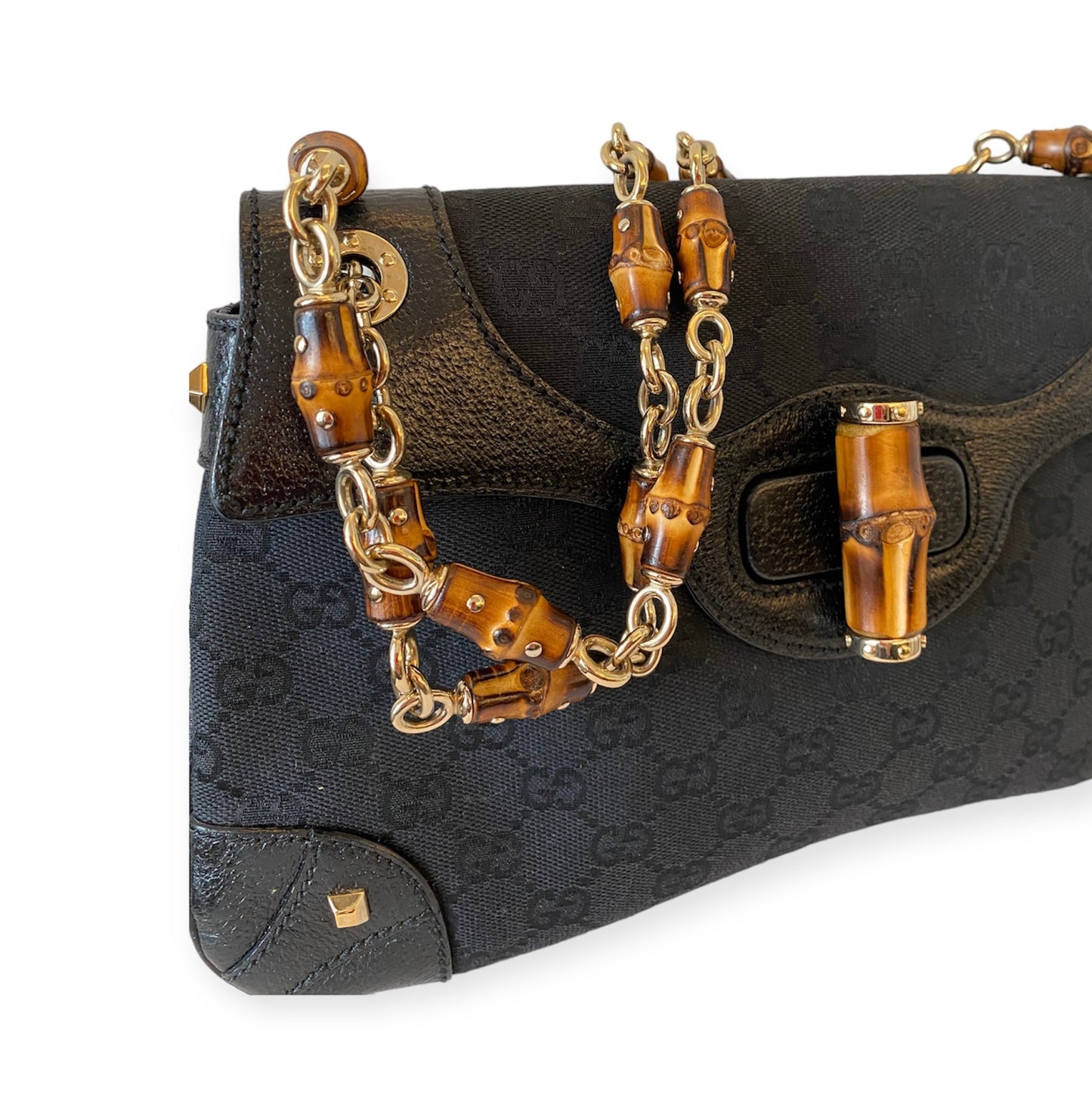 GUCCI Black Bamboo Chain Bag