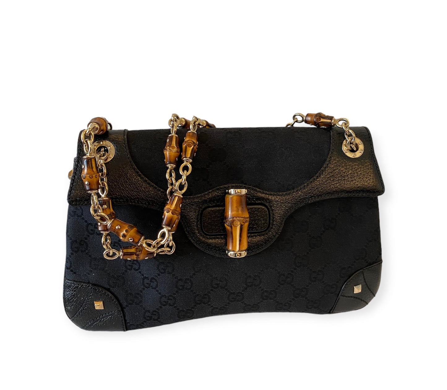 GUCCI Black Bamboo Chain Bag