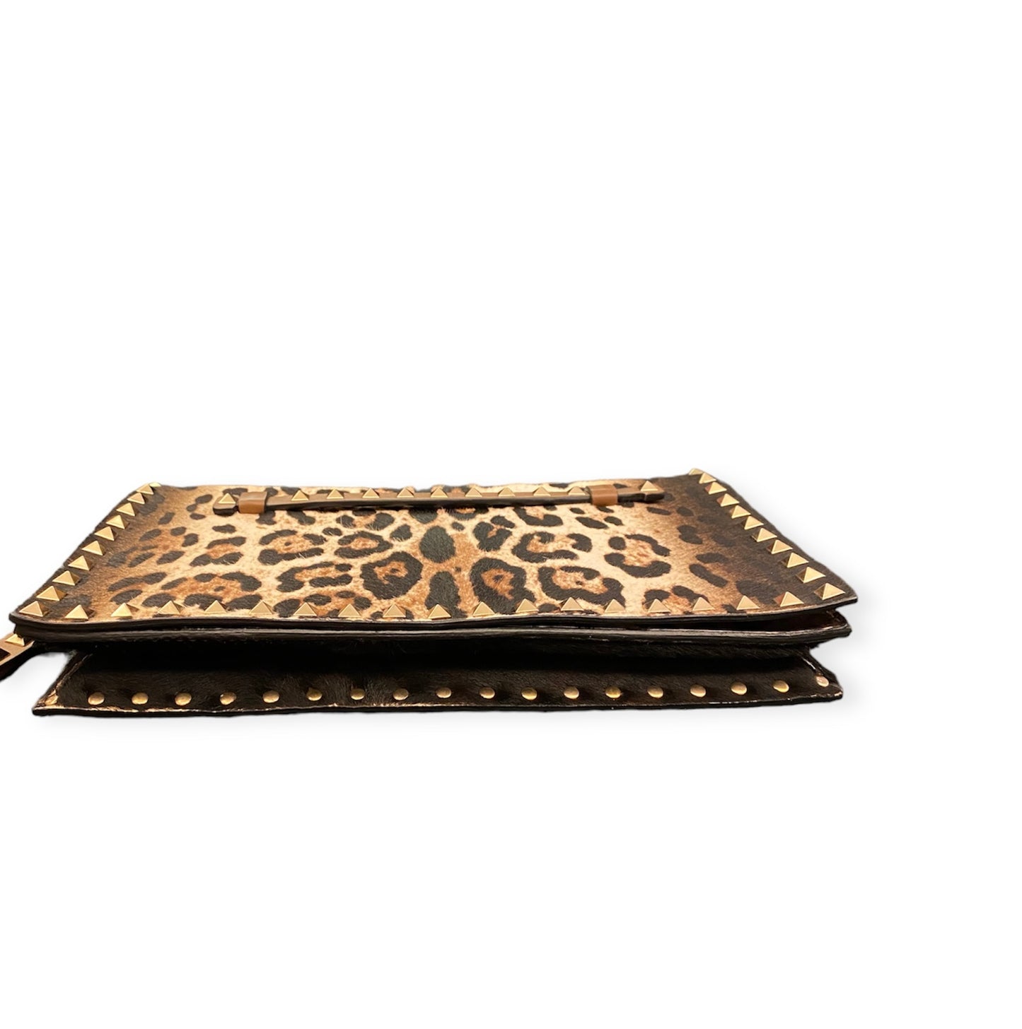 VALENTINO Leopard Print Rockstud Clutch Bag