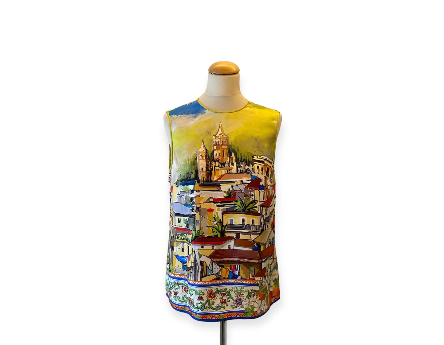 DOLCE & GABBANA Silk Print Top Size It 44 Eu 38/40